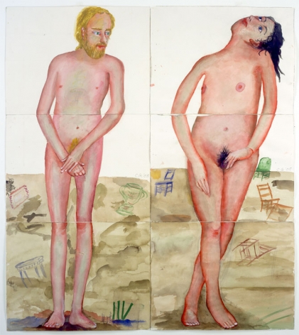 ADAM AND EVE, 2005, Watercolor on paper
