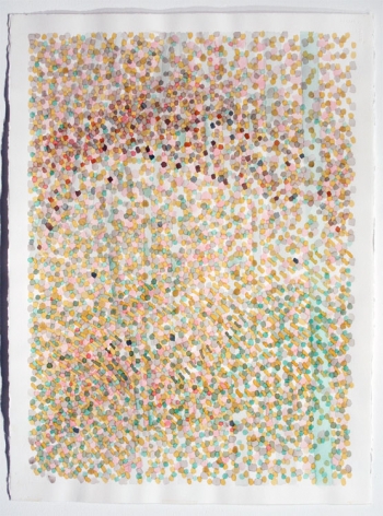 Abstract painting of multi-colored dots