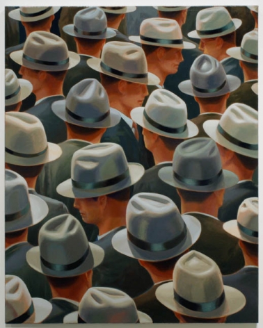 canvas filled with many men in fedoras